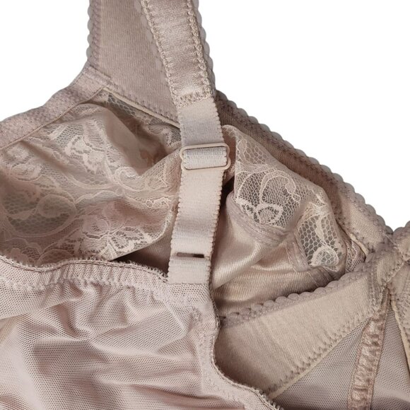 Glamorise Wire Free Bra Tan 46DD Wide Straps Full Cover Magiclift Unlined #1000 - Picture 4 of 9